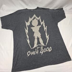 Dragon Ball Z It's Over 9000 T Shirt Mens XL Gray Anime Manga Graphic Tee